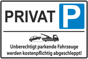 Parkplatzschild  Privat